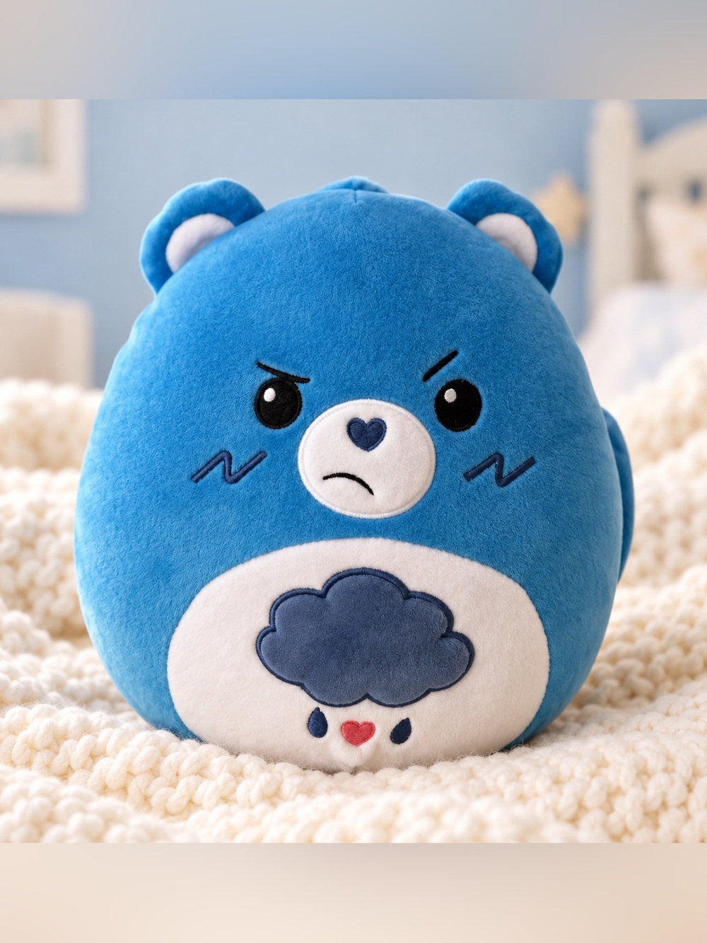 Squishmallows Care Bears Grumpy Bear 8” Blue Plush NWT